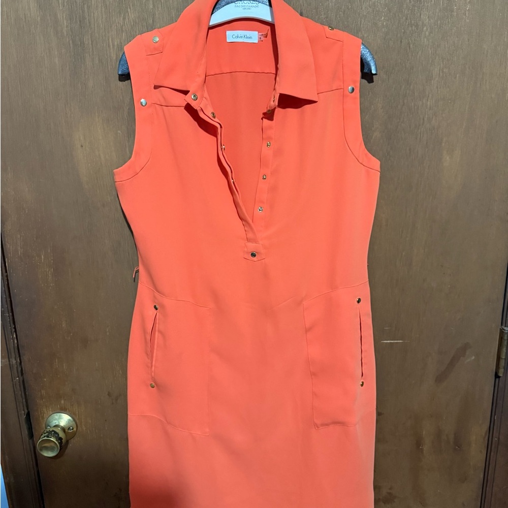 Calvin Klein Vibrant Orange Dress